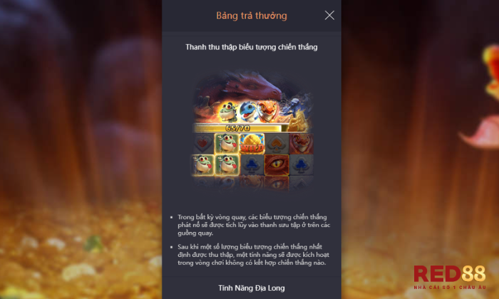 Biểu tượng Thanh thu thập biểu tượng chiến thắng của Dragon Hatch Red88 