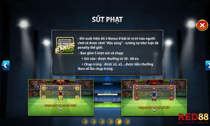 Biểu tượng Scatter sẽ mở ra những game sút phạt phụ 