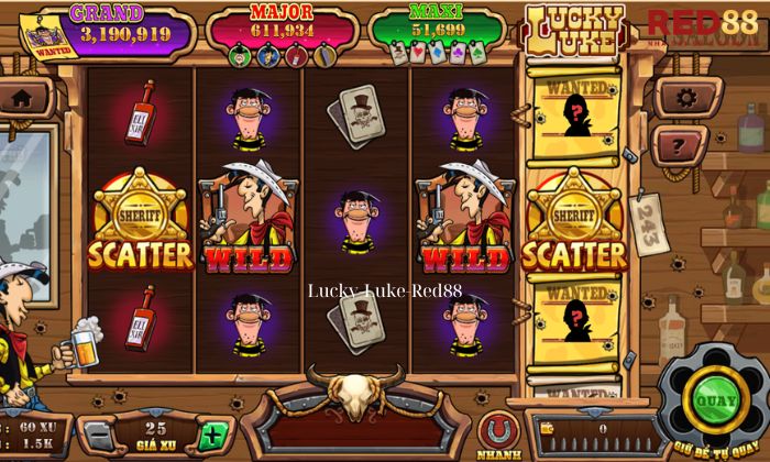 Game Lucky Luke Red88 thuộc loại hình trò chơi slot có thưởng