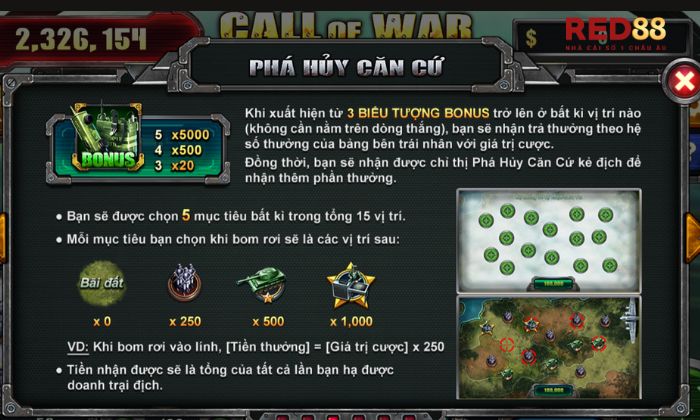 Tận hưởng nổ hũ tại Call Of War Red88