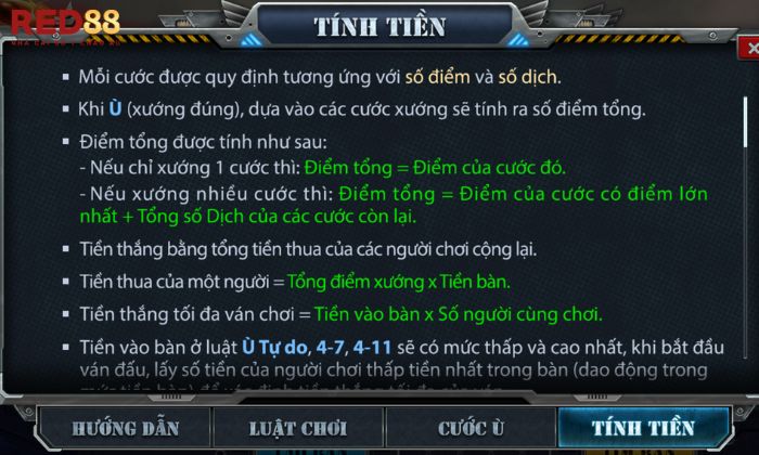 Cách tính điểm được quy định rõ trong chắn quân đội Red88