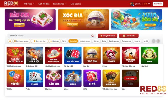 Game bài Red88 đa dạng và phù hợp với mọi độ tuổi