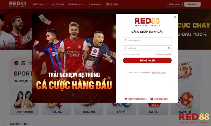 Hãy đăng nhập Red88 ngay để có cơ hội tham gia những trận game đỉnh cao