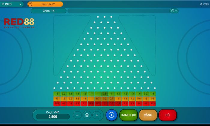Giao diện Plinko Red88 dễ sử dụng