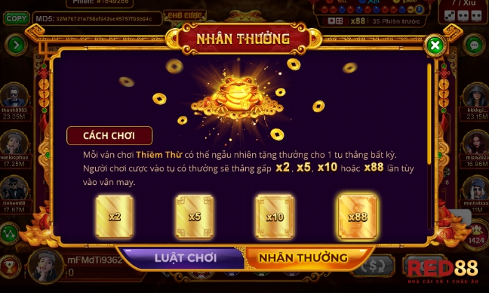 Chơi ngay Sicbo Tài Phú Red88 quà khủng