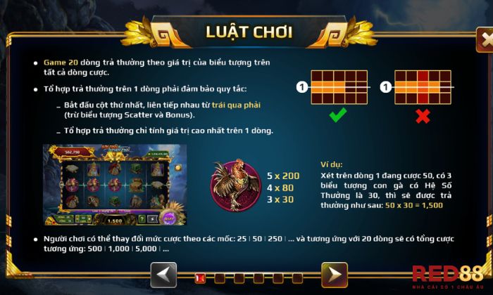 Luật chơi Sơn Tinh Thuỷ Tinh Red88 không hề khó