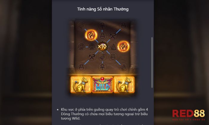 Tính năng Số nhân thưởng trong game Symbols of Egypt