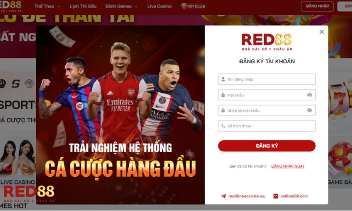 Đăng ký tài khoản thành viên Red88 để tham gia xóc đĩa